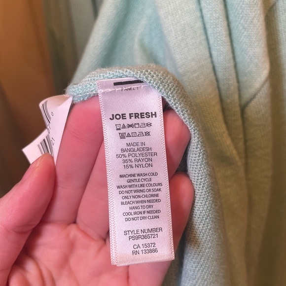 Joe Fresh Green Cardigan Sweater Relaxed Fit - Picture 6 of 6